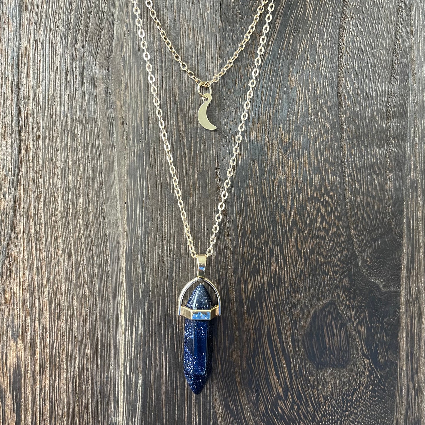 Stacked Point & Moon Necklace