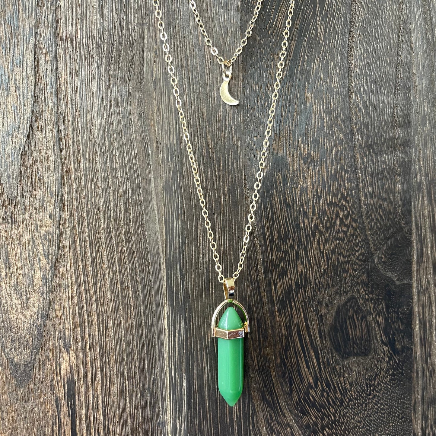 Stacked Point & Moon Necklace