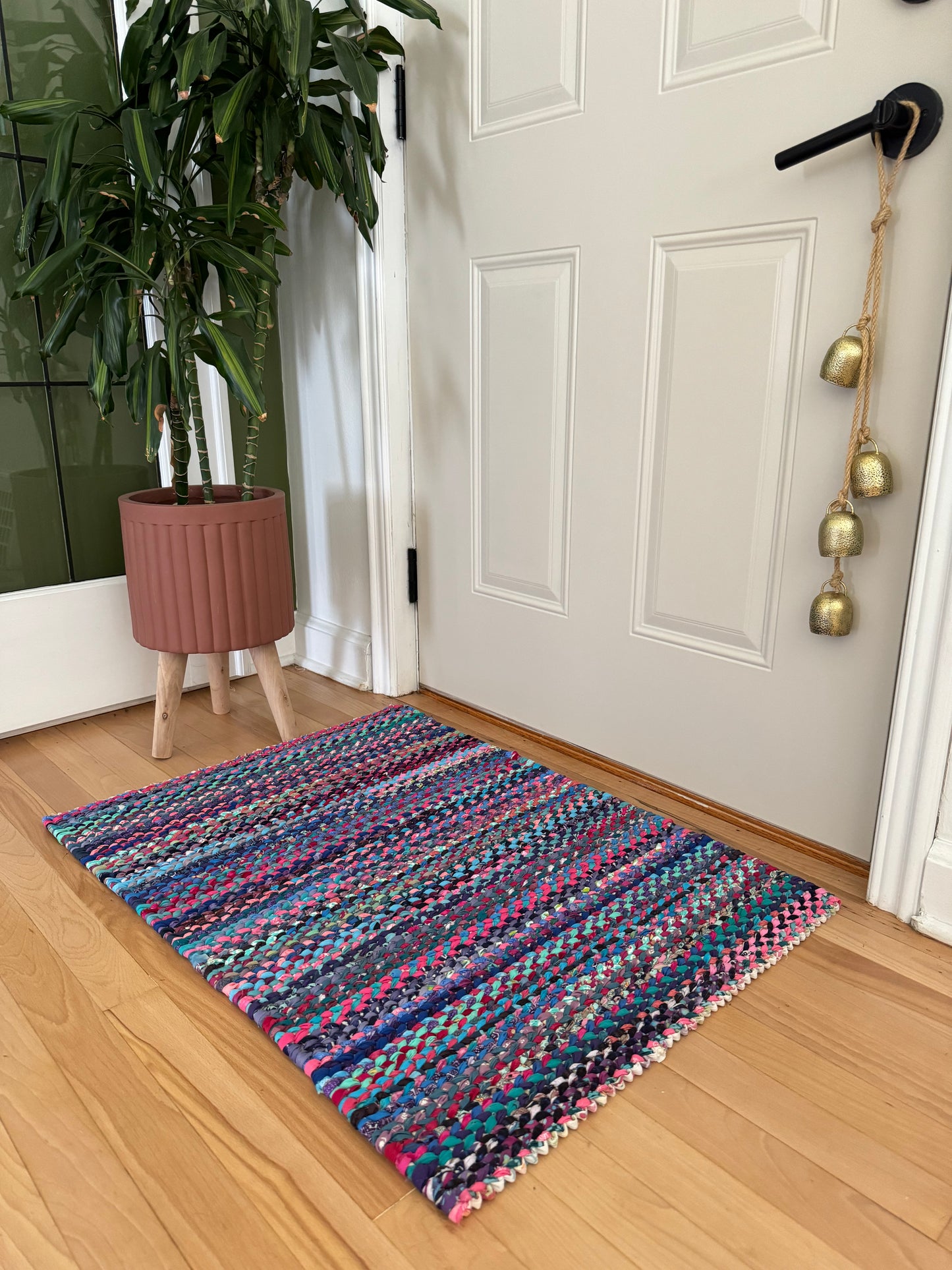 Accent Rug: Pink, blue, purple