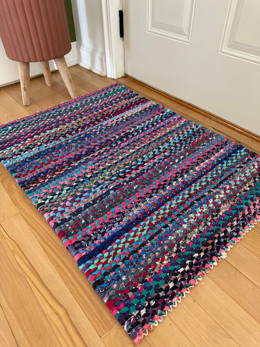 Accent Rug: Pink, blue, purple