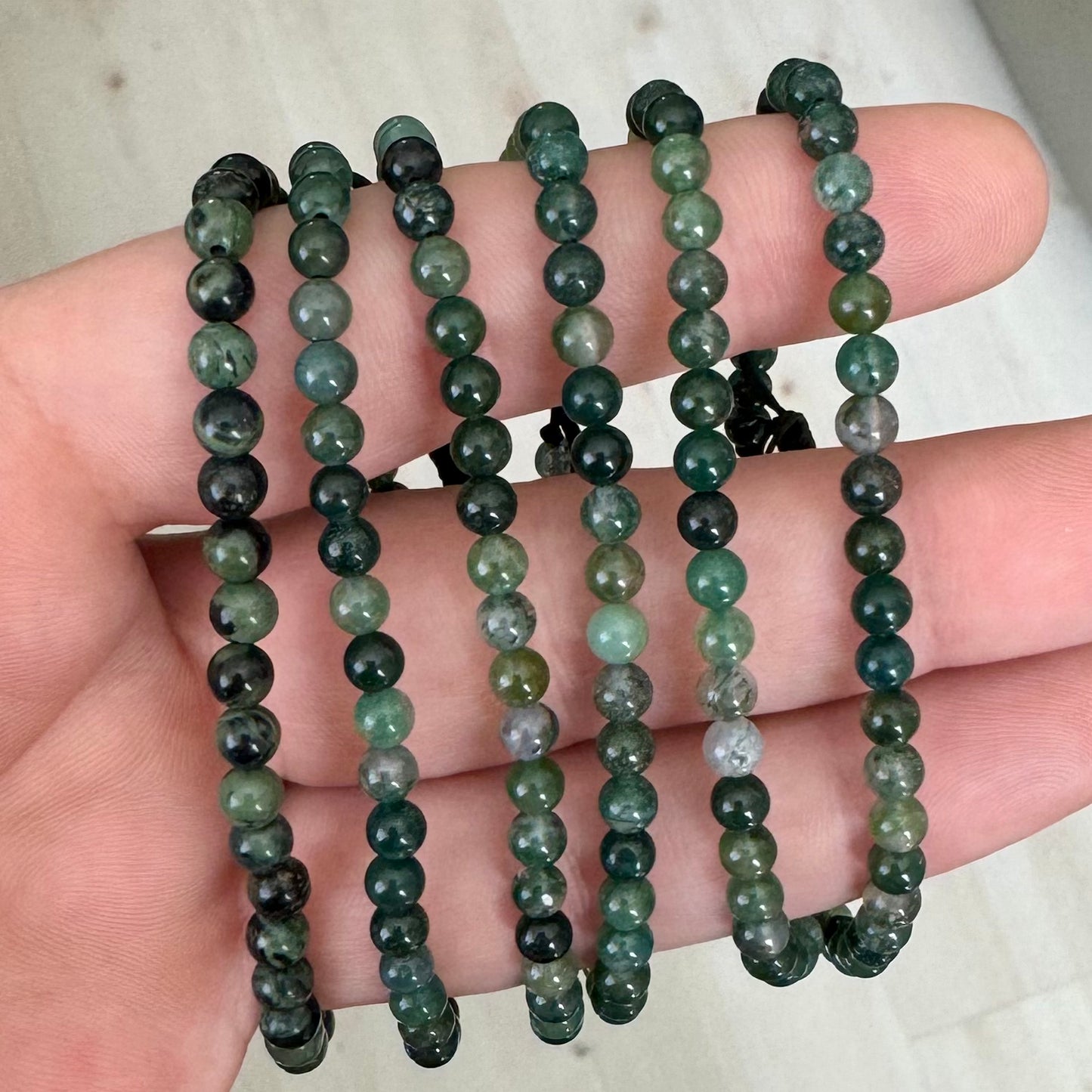 Adjustable Moss Agate Bracelet