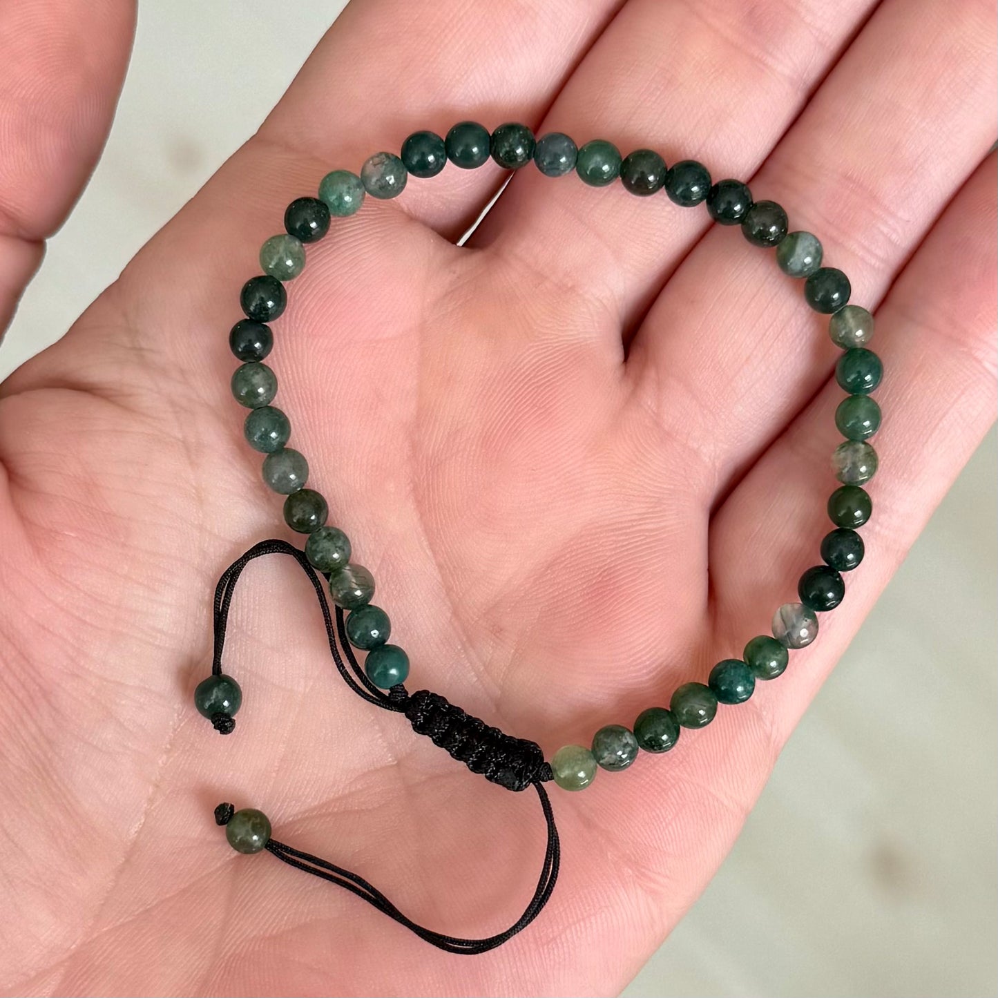 Adjustable Moss Agate Bracelet