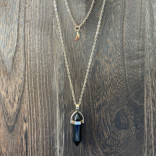 Stacked Point & Moon Necklace